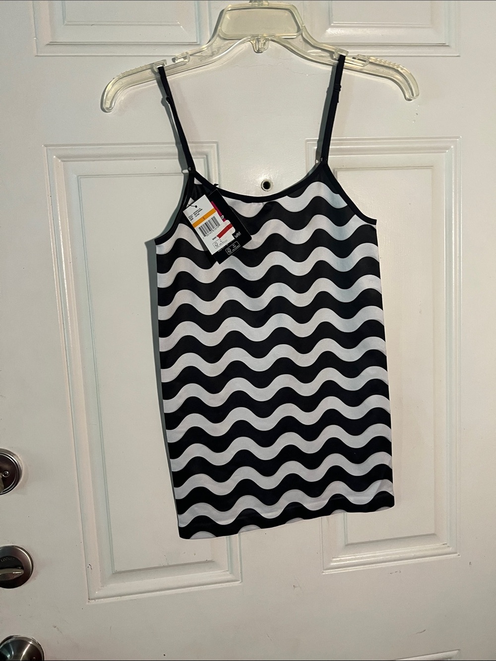 Energie Black and White Wave-Stripe Camisole